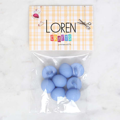Loren Crafts 8'li Mat Plastik İnci Düğme Mavi - 1798