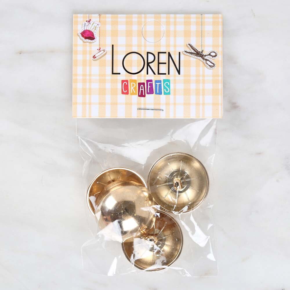 Loren Crafts 4'lü Altın Sarısı Metal Düğme - 1808