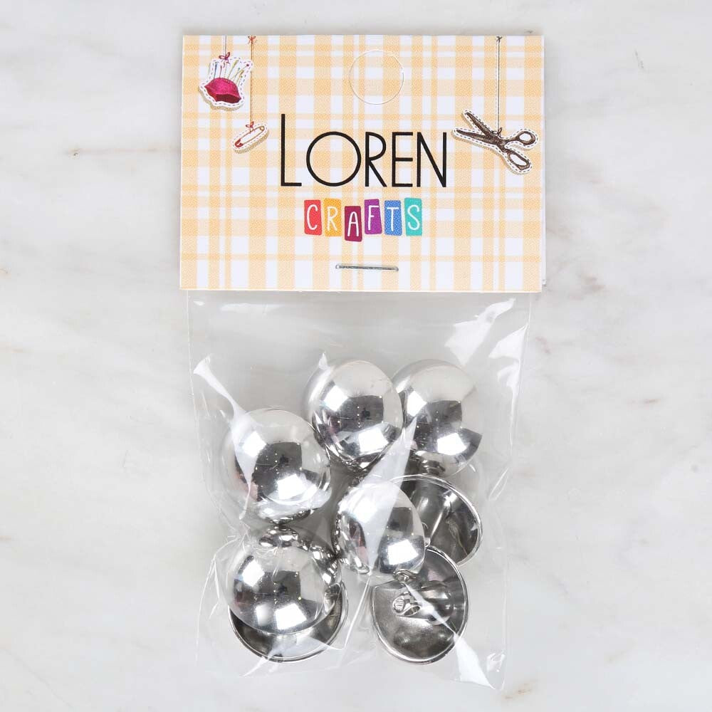 Loren Crafts 8'li Gümüş Metal Düğme - 1809