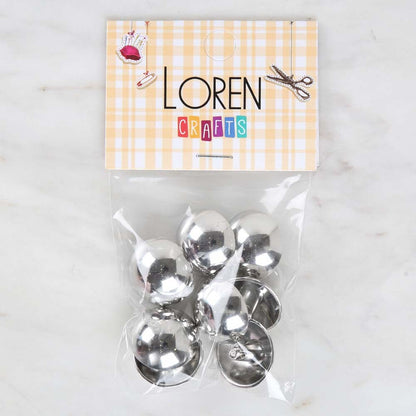 Loren Crafts 8'li Gümüş Metal Düğme - 1809