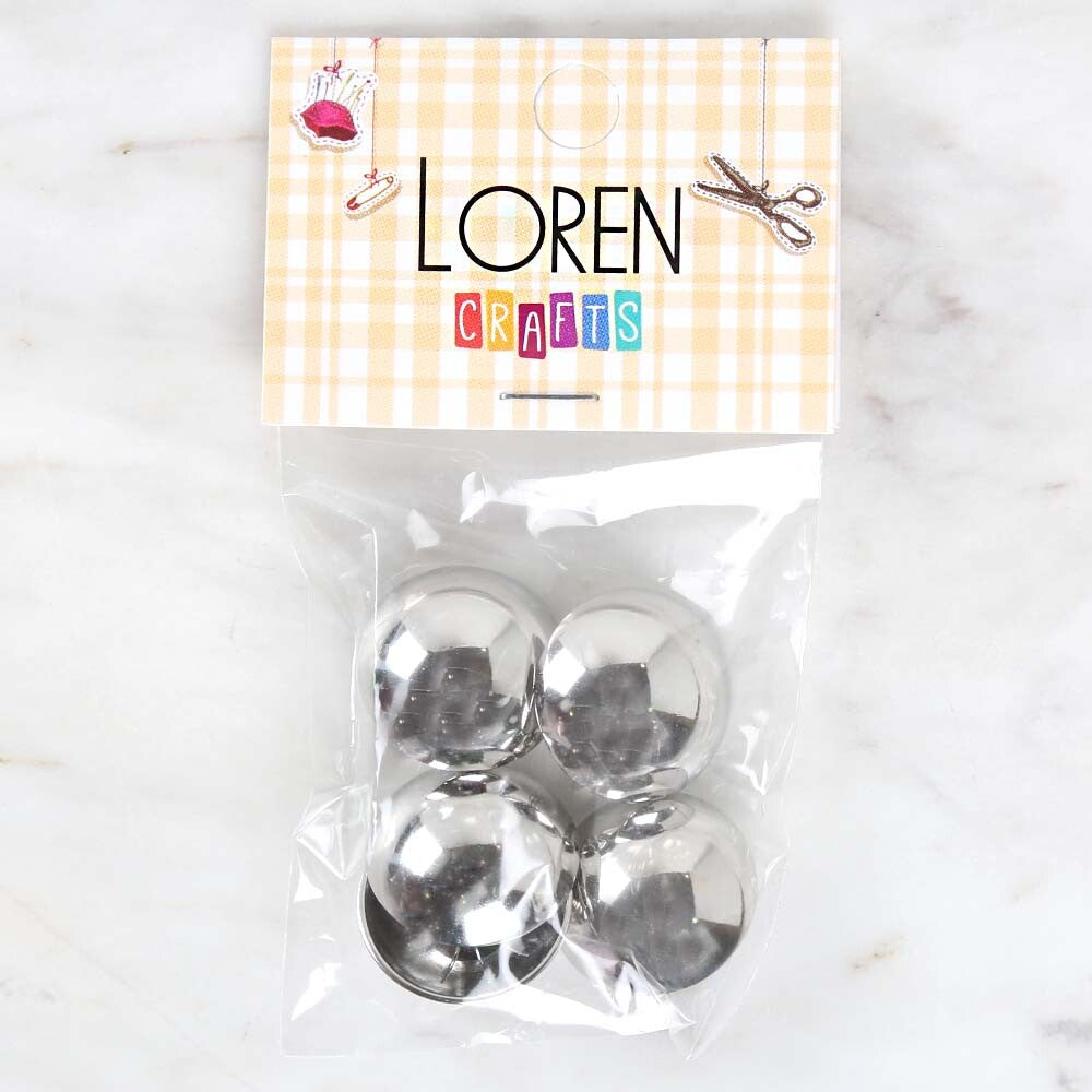 Loren Crafts 5'li Gümüş Metal Düğme - 1811