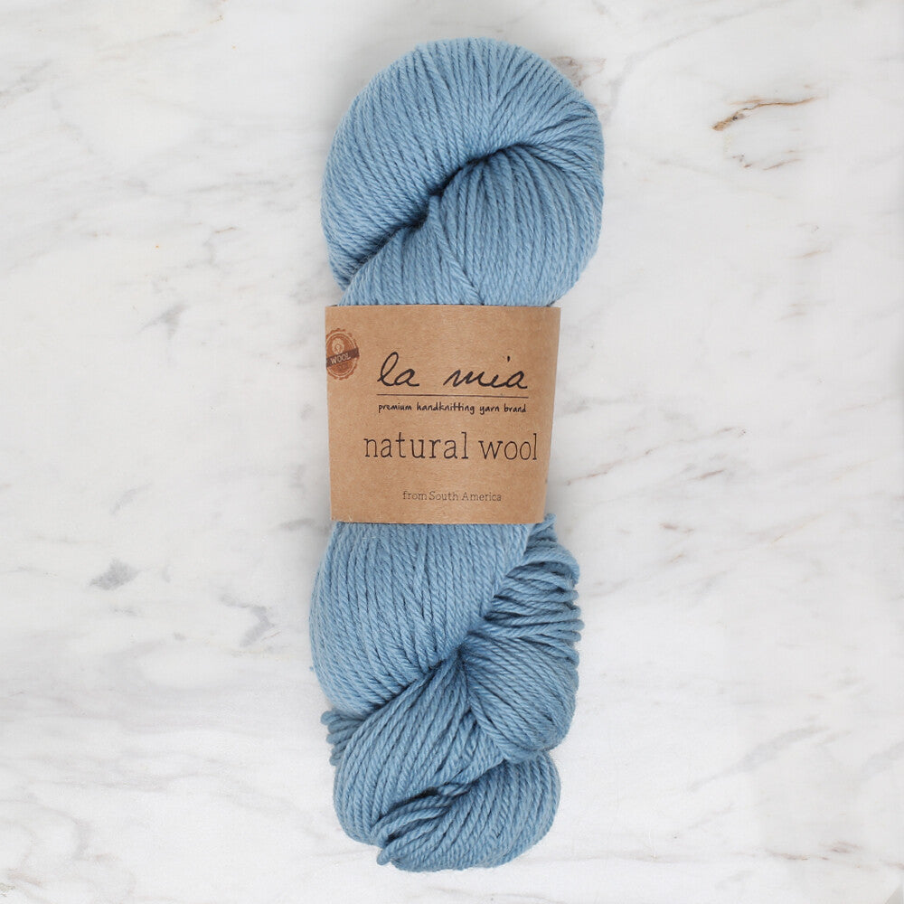 La Mia Natural Wool Mavi El Örgü İpi - L204