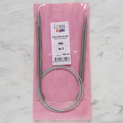 Loren Crafts 8 mm Çelik Misinalı Şiş 100 cm