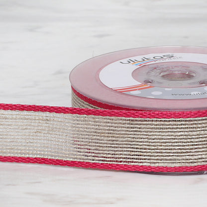 Ulutaş 2,5 cm 10 mt Pembe Keten Kurdele