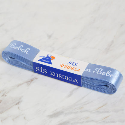Loren Crafts 2 cm 10 mt Mavi Saten Hoş Geldin Bebek Baskılı Kurdele