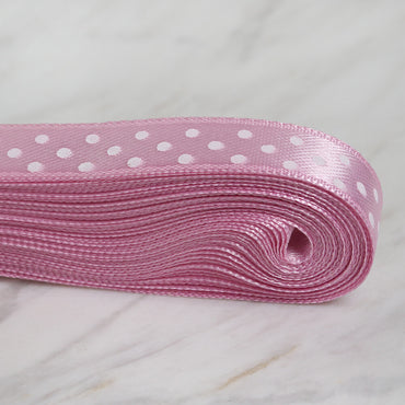 Loren Crafts 1 cm 10 mt Pembe Saten Puantiyeli Kurdele