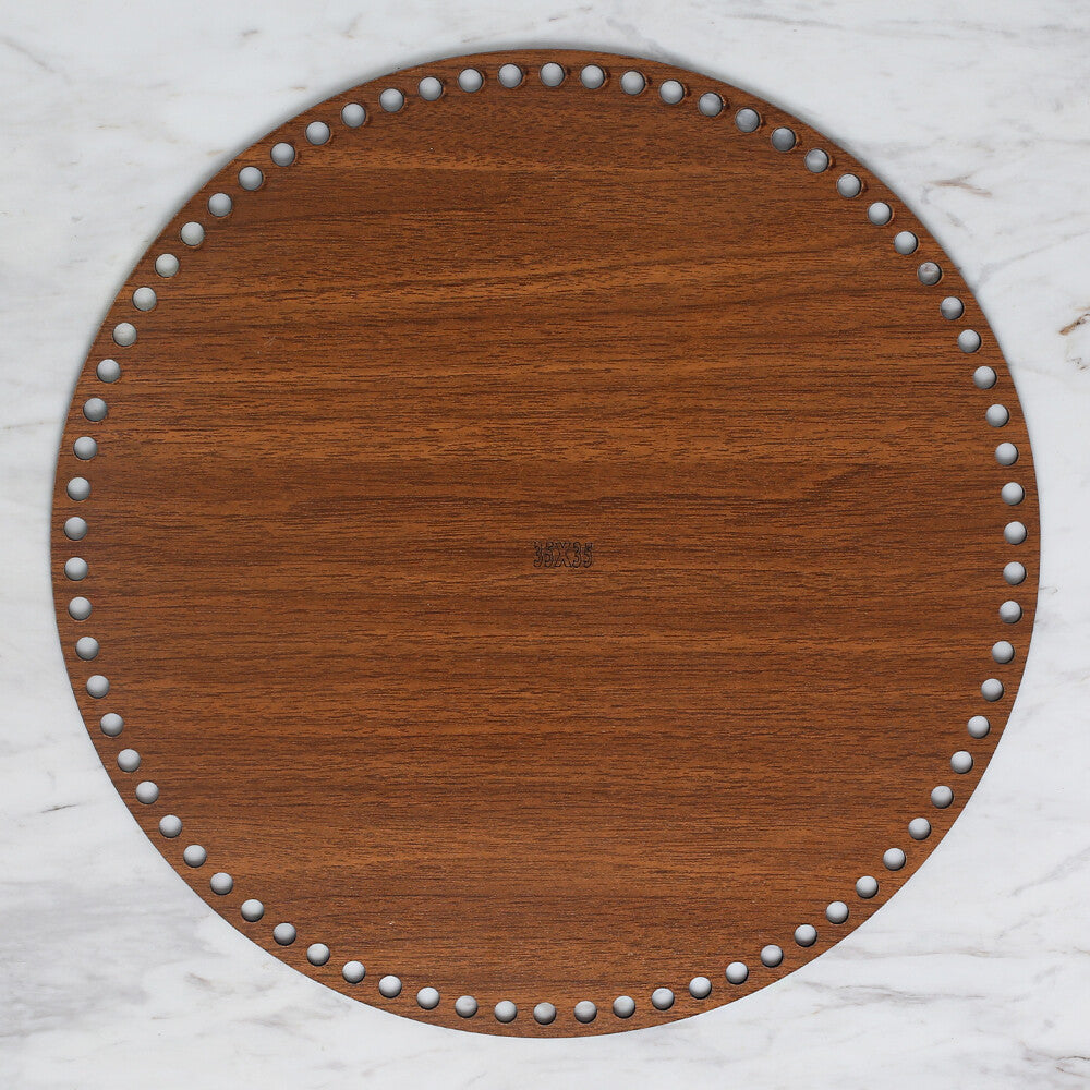 Loren Ahşap Taban Büyük Boy Yuvarlak 35X35 CM