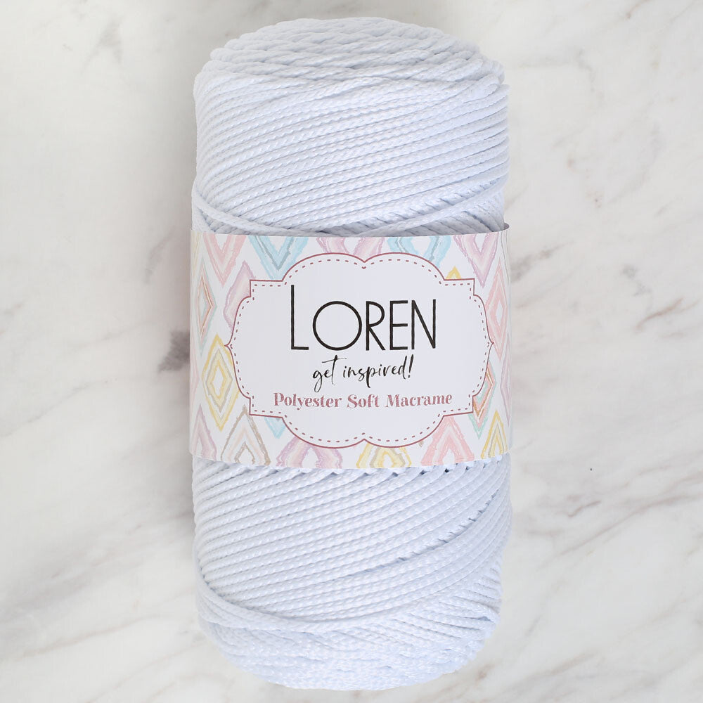Loren Polyester Soft Macrame Optik Beyaz El Örgü İpi - LM001