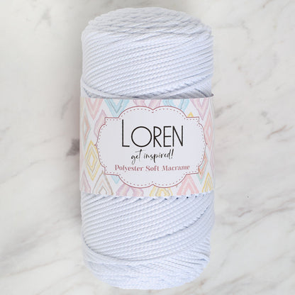Loren Polyester Soft Macrame Optik Beyaz El Örgü İpi - LM001