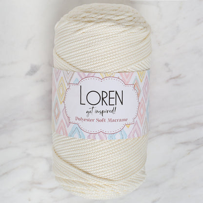 Loren Polyester Soft Macrame Krem El Örgü İpi - LM003