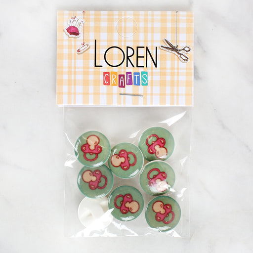 Loren Crafts 8'li Emzik Düğme - 1014