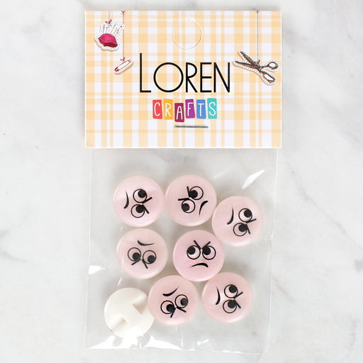 Loren Crafts 8'li Kızgın Yüz Düğme - 1021
