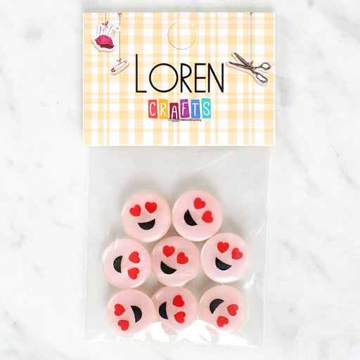 Loren Crafts 8'li Gülen Yüz Düğme - 1022
