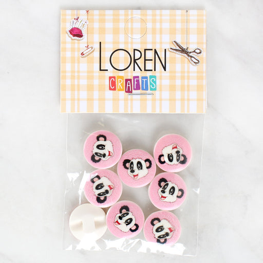 Loren Crafts 8'li Panda Düğme - 1030