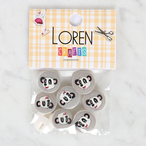 Loren Crafts 8'li Panda Düğme - 1057