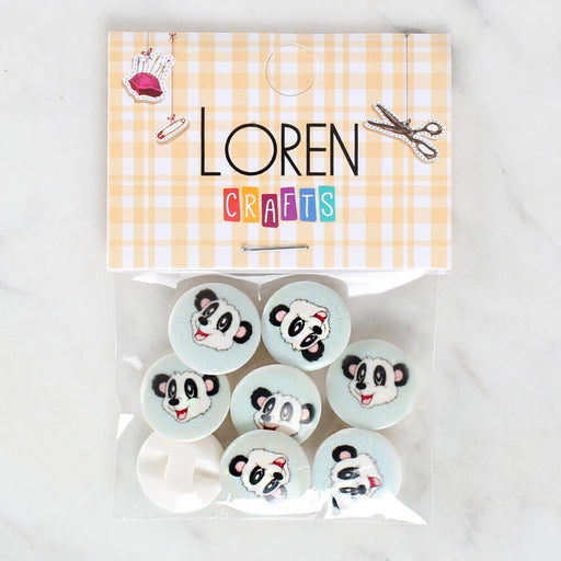 Loren Crafts 8'li Panda Düğme - 1058