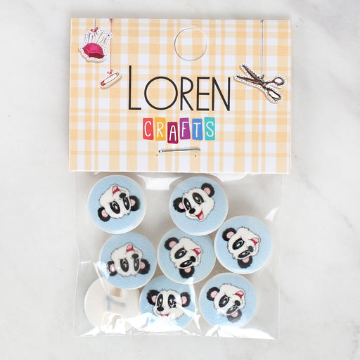 Loren Crafts 8'li Panda Düğme - 1059