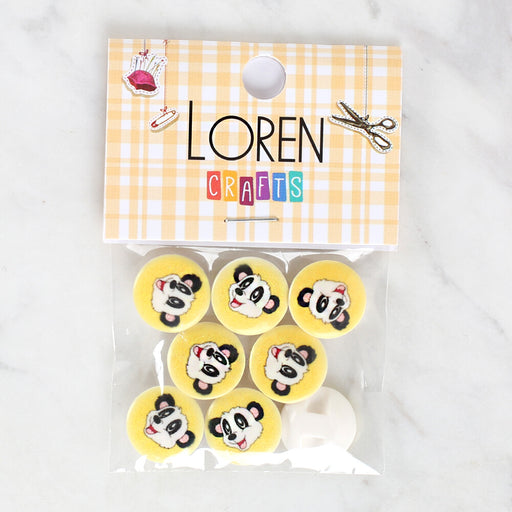 Loren Crafts 8'li Panda Düğme - 1060