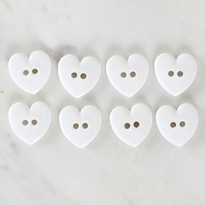 Loren Crafts 8'li Beyaz Kalp Düğme - 1072