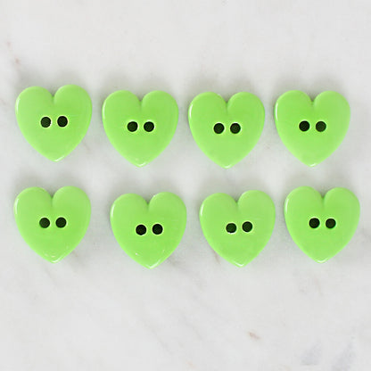 Loren Crafts 8'li Yeşil Kalp Düğme - 1078
