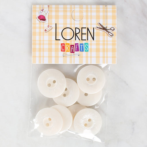 Loren Crafts 8'li Düğme Beyaz - 1114
