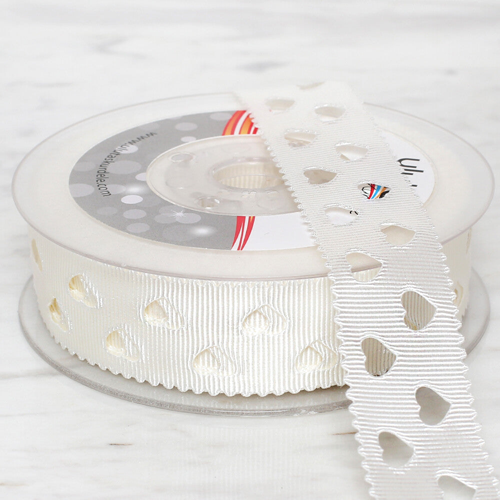 Ulutaş 2,5 cm 20 mt Grogren Krem Saten Kurdele