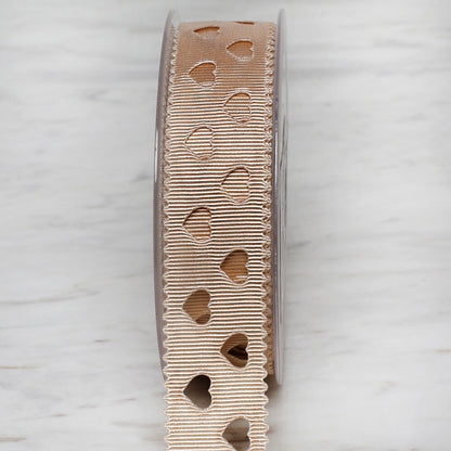 Ulutaş 2,5 cm 20 mt Grogren Bej Saten Kurdele