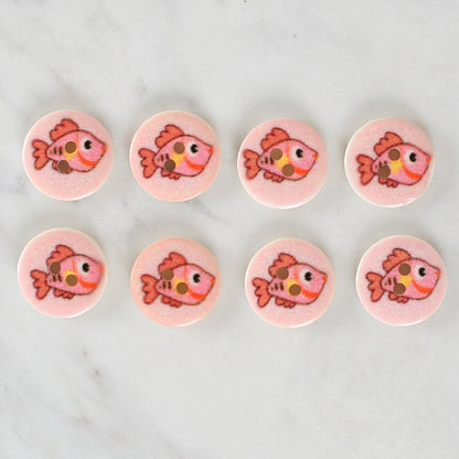 Loren Crafts 8'li Balık Düğme - 1159