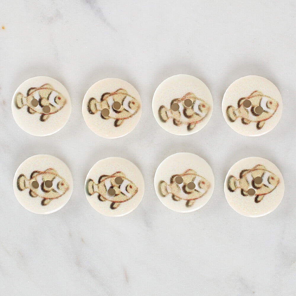 Loren Crafts 8'li Balık Düğme - 1162