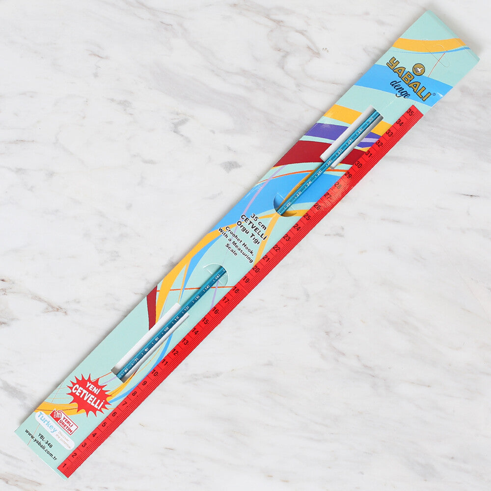 Yabalı 5 mm 35 cm Mavi Cetvelli Örgü Tığı - YBL-348