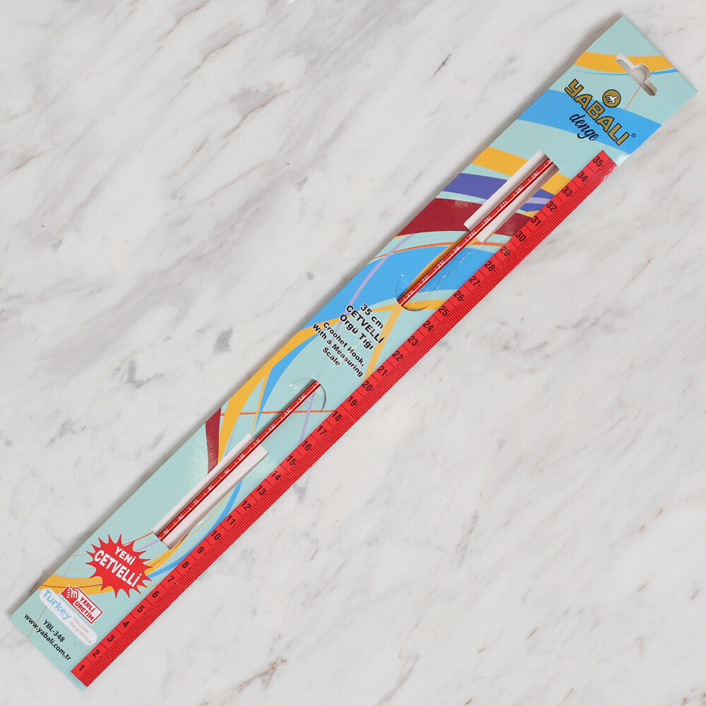 Yabalı 3.5 mm 35 cm Kırmızı Cetvelli Örgü Tığı - YBL-348