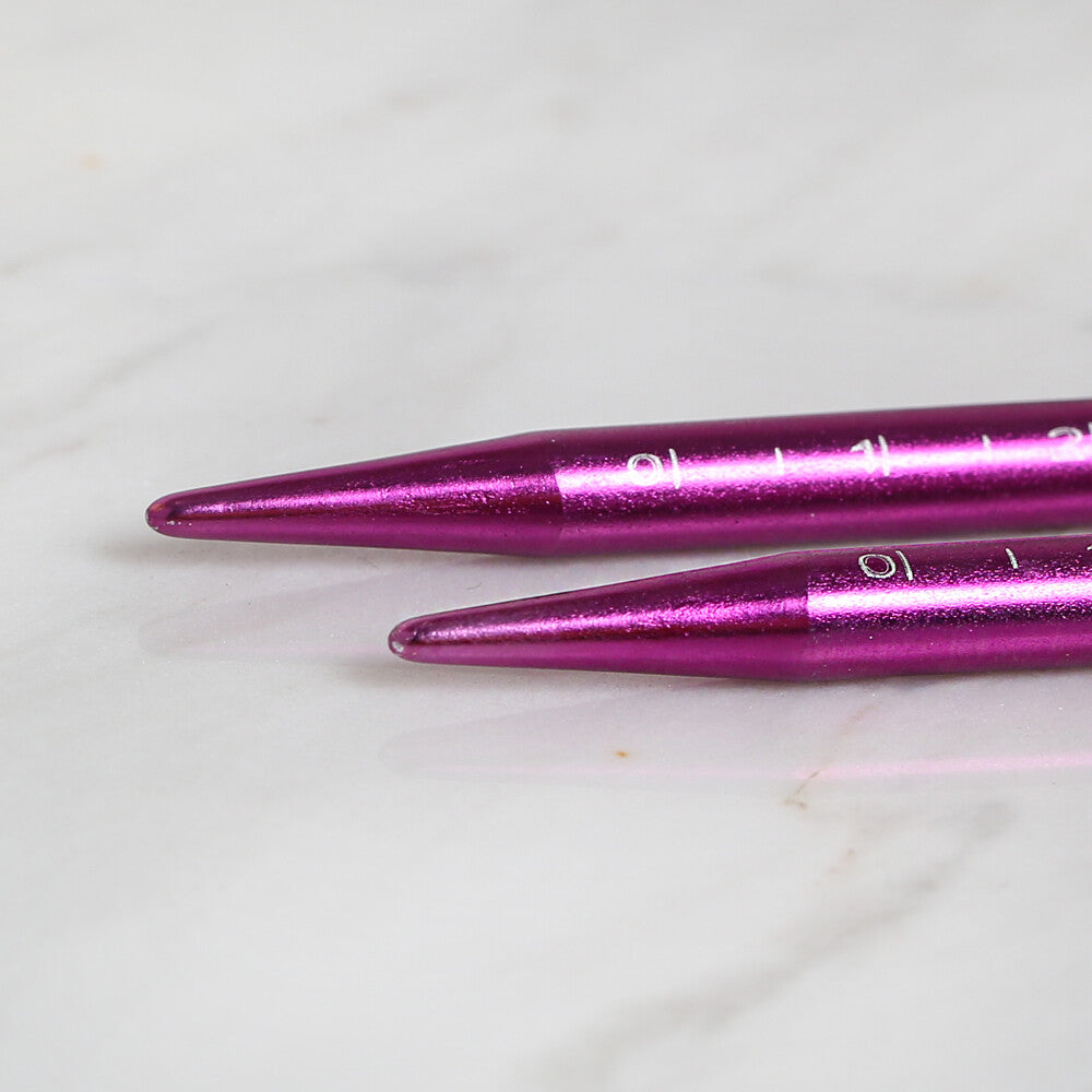 Yabalı 6 mm 35 cm Mor Cetvelli Örgü Şişi - YBL-347