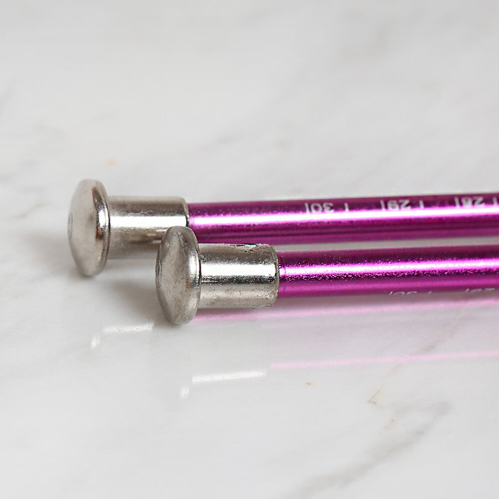 Yabalı 6 mm 35 cm Mor Cetvelli Örgü Şişi - YBL-347