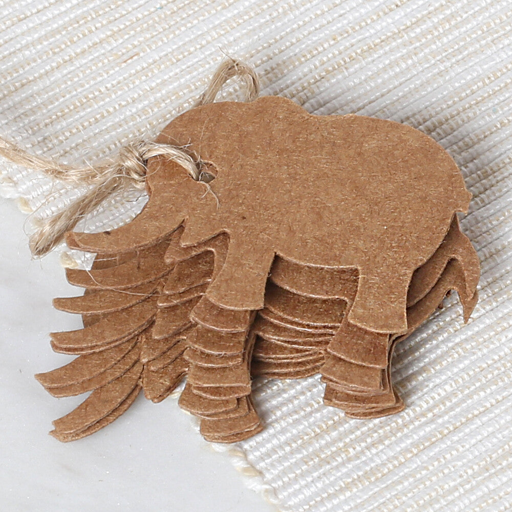 Loren 10'lu Fil Desenli Kraft Etiket ve Klipsli Etiket İpi 