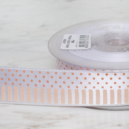 Ulutaş 2,5 cm 20 mt Baskılı Bej Saten Kurdele