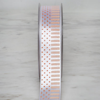 Ulutaş 2,5 cm 20 mt Baskılı Bej Saten Kurdele