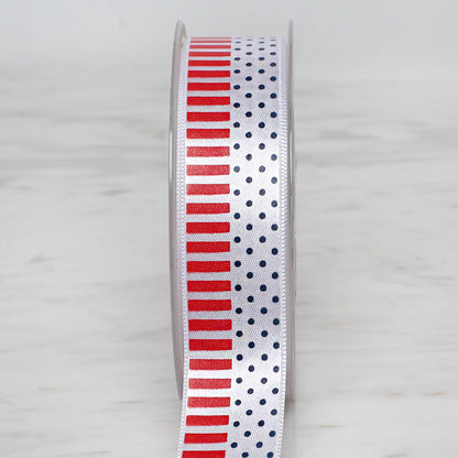 Ulutaş 2,5 cm 20 mt Baskılı Kırmızı-Mavi Saten Kurdele