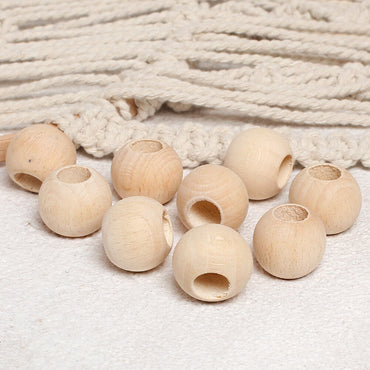 Loren Crafts 10 Adet Ham Yuvarlak Ahşap Boncuk 24mm