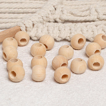 Loren Crafts 75 Adet Ham Yuvarlak Ahşap Boncuk 12mm