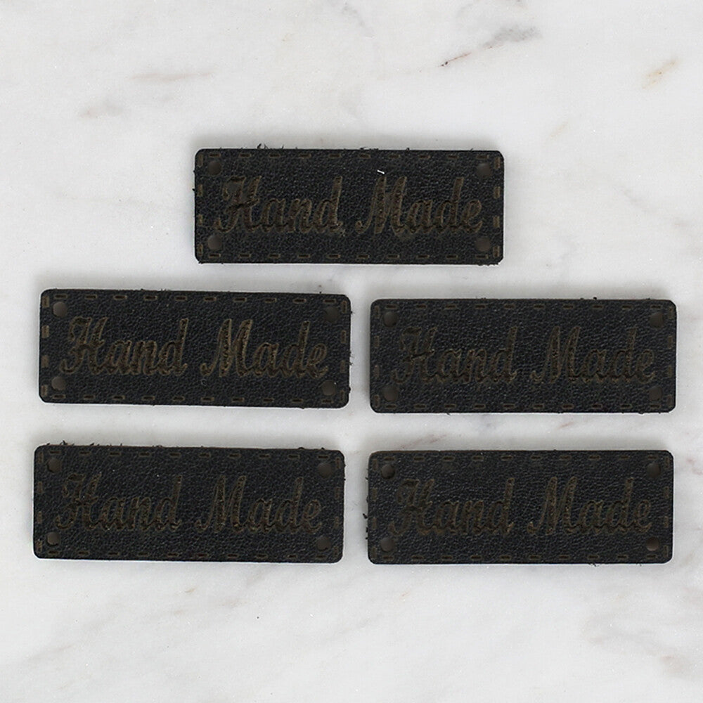 Loren Crafts 5'li Handmade Yazılı Siyah Deri Etiket