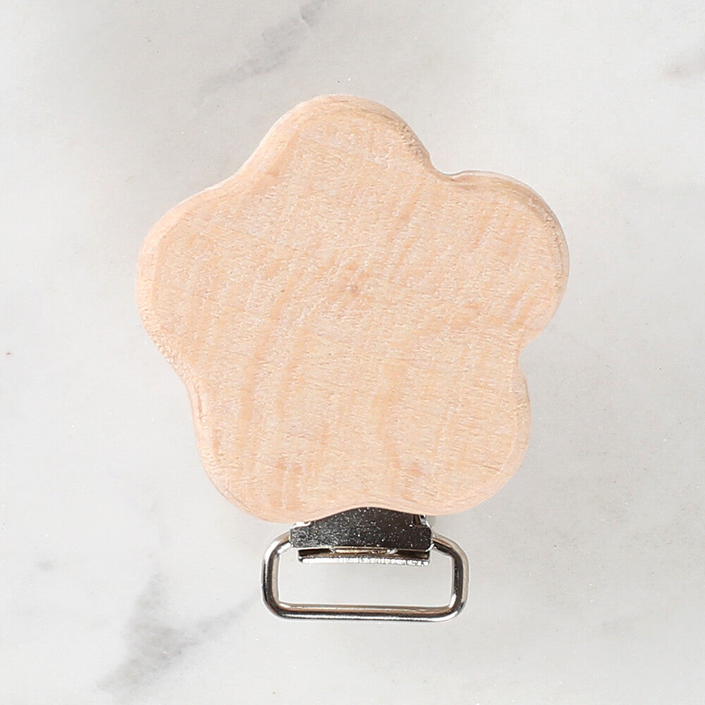 Loren Crafts Çiçek Figürlü Ahşap Emzik Klipsi