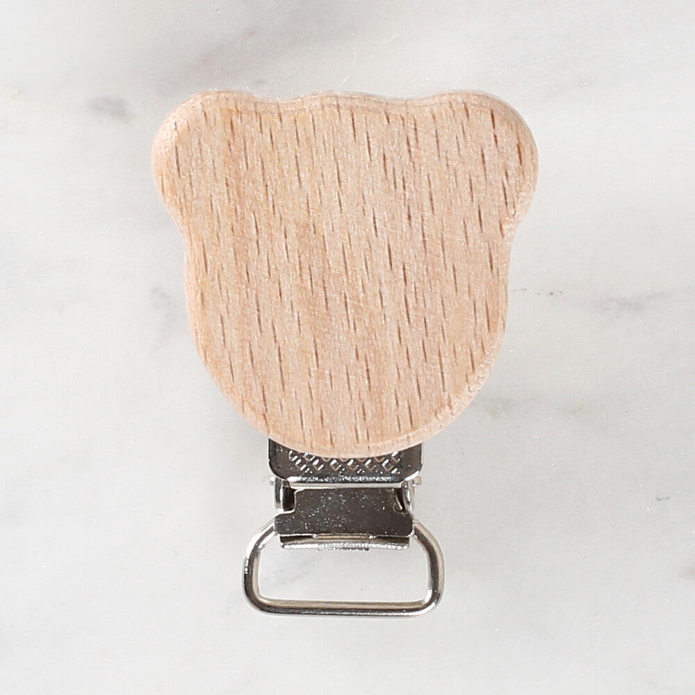 Loren Crafts Ayıcık Figürlü Ahşap Emzik Klipsi