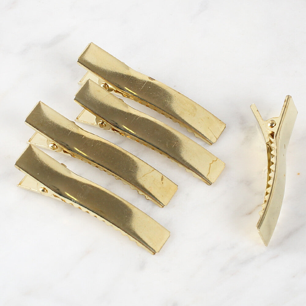 Loren Crafts Metal Klipsli Altın Toka 5'li 5 cm