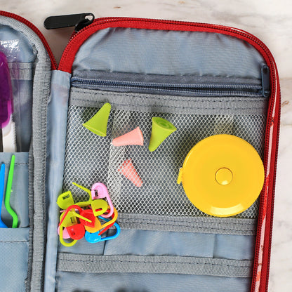 Loren Çantalı Tunus Tığı ve Örgü Aksesuarları Seti-Geyik Desenli