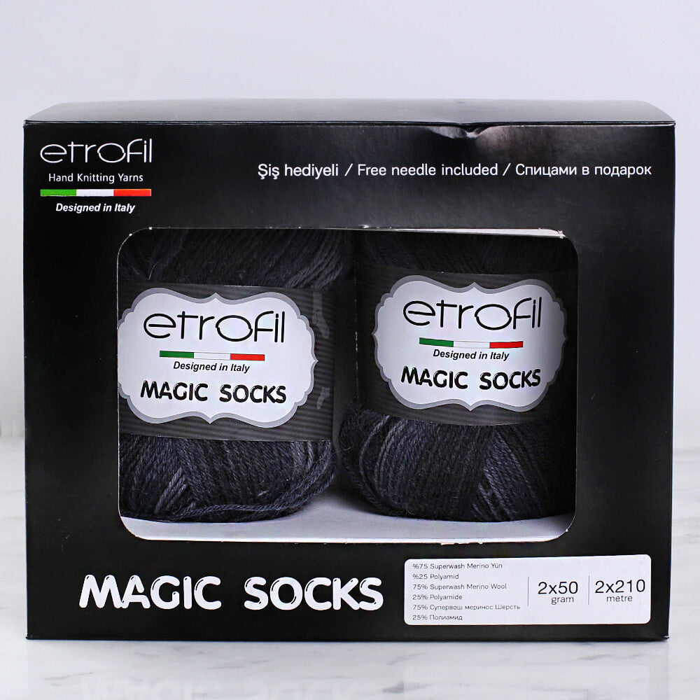 Etrofil Magic Socks Kit 2'li Yumak Ebruli Çorap Örgü İpi