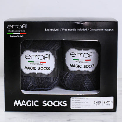 Etrofil Magic Socks Kit 2'li Yumak Ebruli Çorap Örgü İpi
