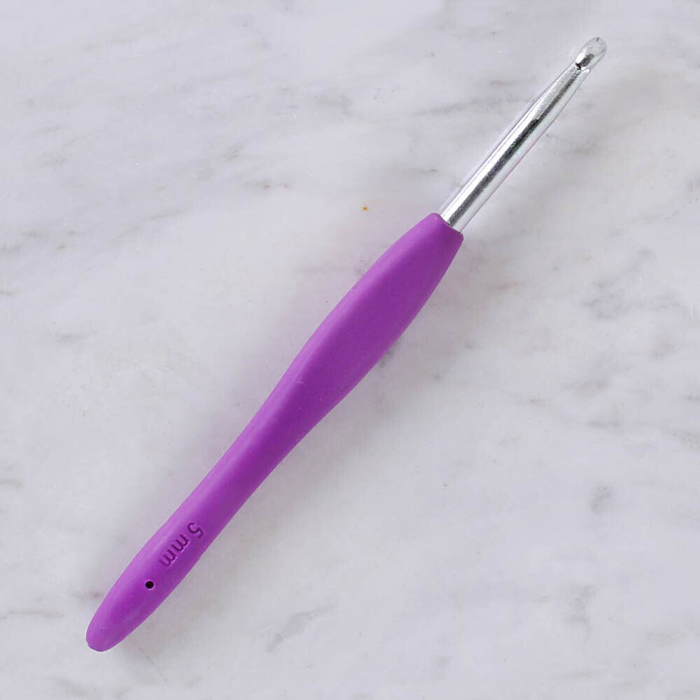 Yabalı Yumuşak Saplı Yün Tığ 5 mm Mor - YBL - 323