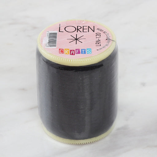 Loren Crafts 900 metre Polyester Dikiş İpliği Siyah LRN-120