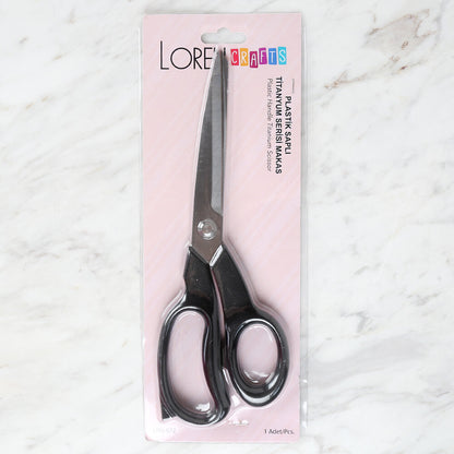 Loren Crafts Plastik Saplı Titanyum Makas Siyah LRN - 072 \ 7 Numara