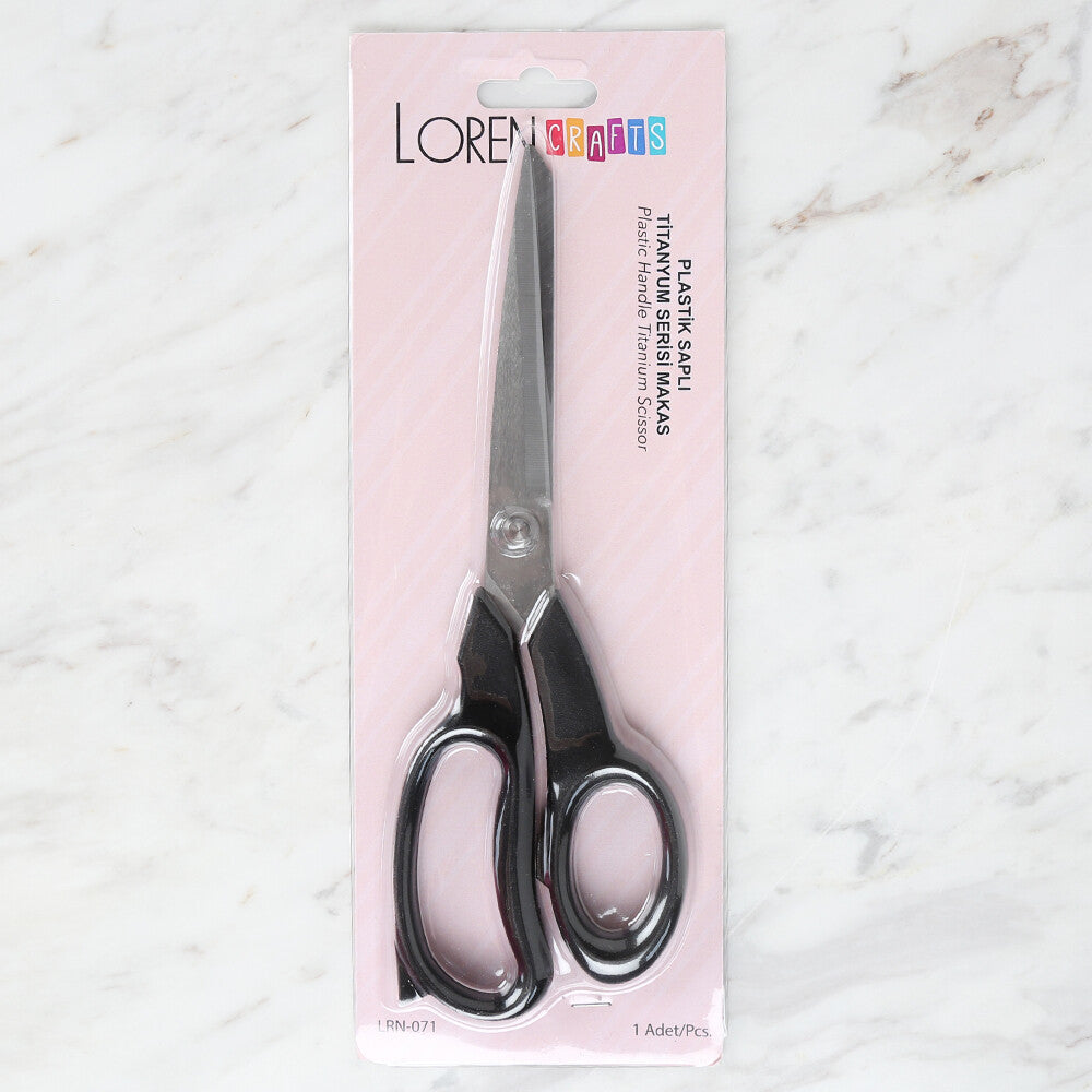 Loren Crafts Plastik Saplı Titanyum Makas Siyah LRN - 071 \ 6 Numara